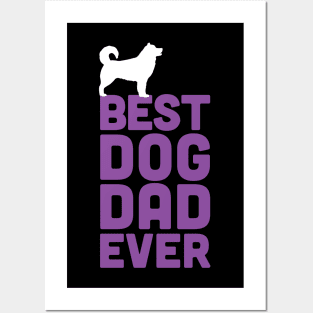 Best Malamute Dog Dad Ever - Purple Dog Lover Gift Posters and Art